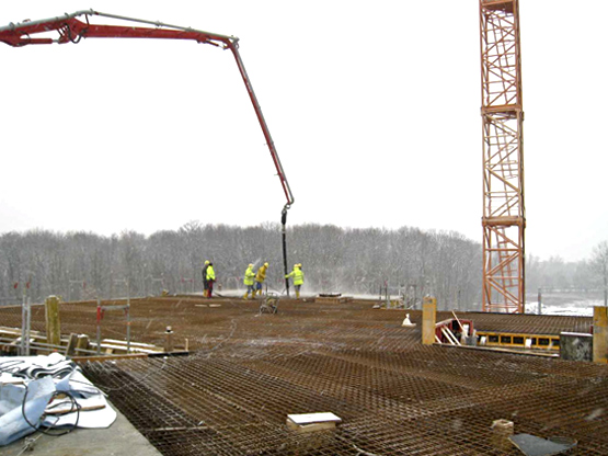 Grundschule Rebstock, Betonage im Winter